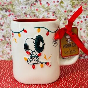 Peanuts x Rae Dunn SNOOPY “merry and bright”‎ Holiday Christmas Coffee Mug NEW